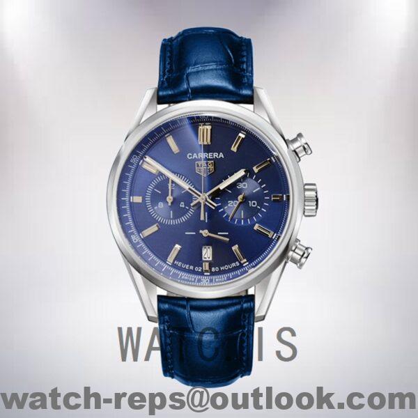 Tag Heuer Carrera Men 43mm CBN2011.BA0642-001 Silver-tone Leather Strap Watch - Image 2