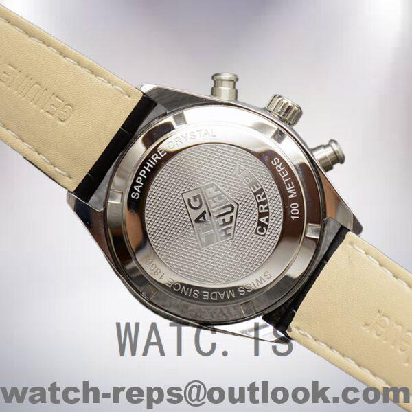 Tag Heuer Carrera Men 43mm CBN2011.BA0642-001 Silver-tone Leather Strap Watch - Image 3