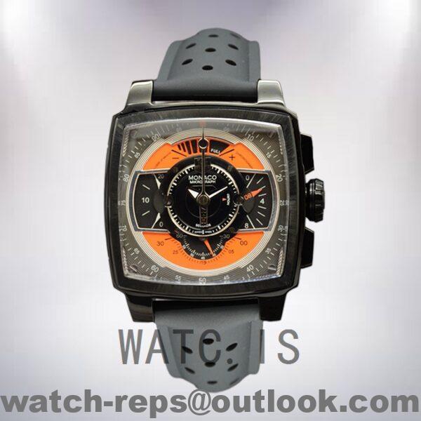 Tag Heuer Monaco MonacoBKAR-004 43mm Men Quartz Rubber Band Watch - Image 2