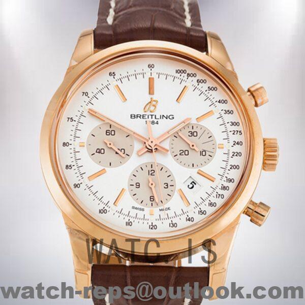 Breitling Transocean Chronograph Men’s 46mm/43mm RB0152 Leather Strap Watch 4