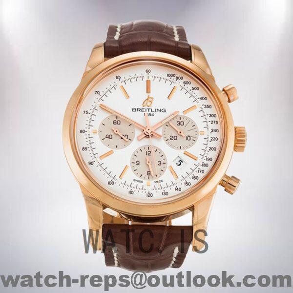 Breitling Transocean Chronograph Men’s 46mm/43mm RB0152 Leather Strap Watch 5