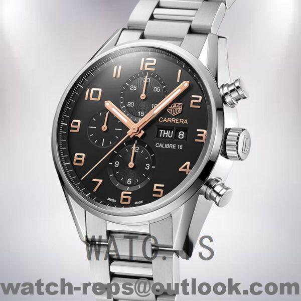 Tag Heuer Carrera Men's CV2A1AB.BA0738 43mm Quartz Black Dial Watch - Image 3