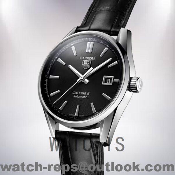 Tag Heuer Carrera WAR211A.FC6180 Men's 43mm Leather Strap Watch - Image 3