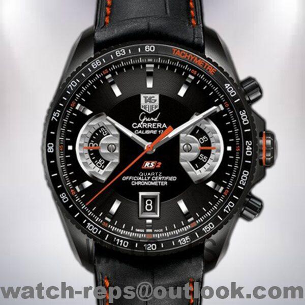 Tag Heuer Grand Carrera Men 43mm CAV518K.FC6268 Black-tone Leather Strap Watch