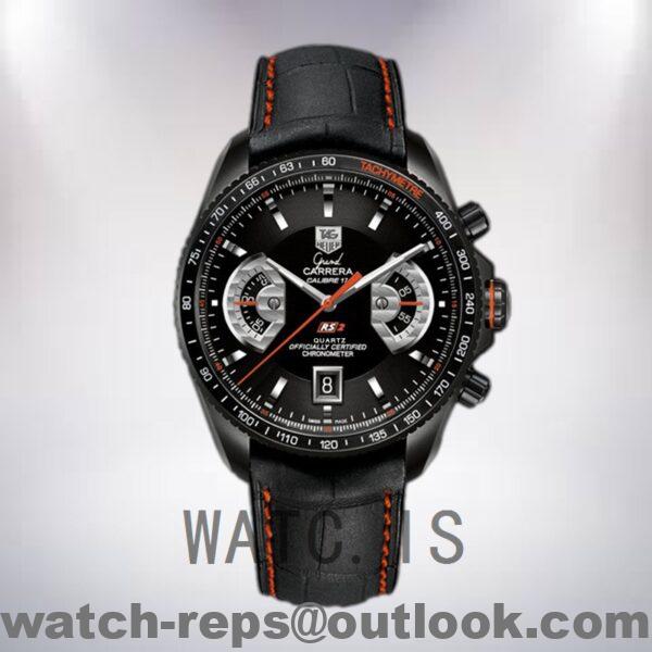 Tag Heuer Grand Carrera Men 43mm CAV518K.FC6268 Black-tone Leather Strap Watch - Image 2