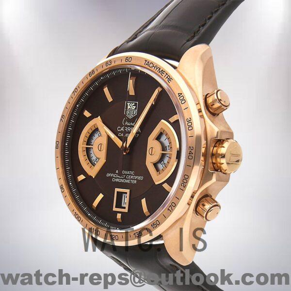 Tag Heuer Grand Carrera 43mm Men CAV514C.FC8171 Rose Gold-tone Watch - Image 3