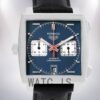 Tag Heuer Monaco 40*40mm CAW211P.FC6356 Men's Blue Dial Leather Strap Watch
