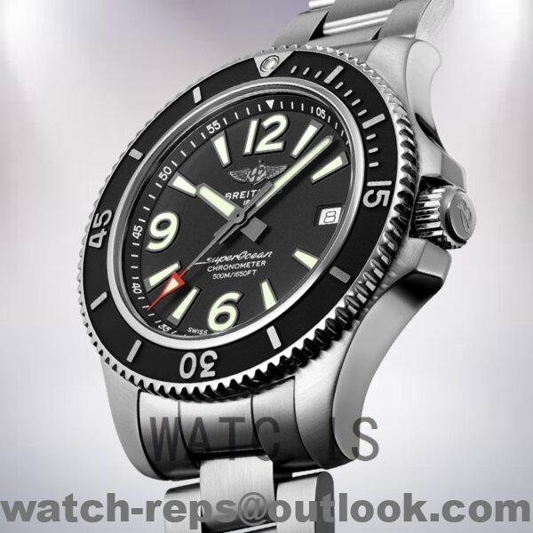 Breitling Superocean 46mm Men's A17366021B1A1 Black Dial Silver-tone Watch - Image 3