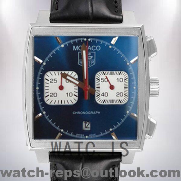 Tag Heuer Monaco 40mm CAW2111 Men's Japanese Quartz Blue Dial Watch