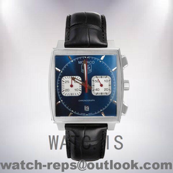 Tag Heuer Monaco 40mm CAW2111 Men's Japanese Quartz Blue Dial Watch - Image 2