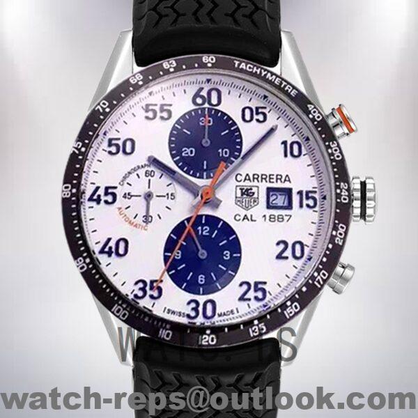 Tag Heuer Carrera 43mm CarreraWAR009 Men's Rubber Band Watch