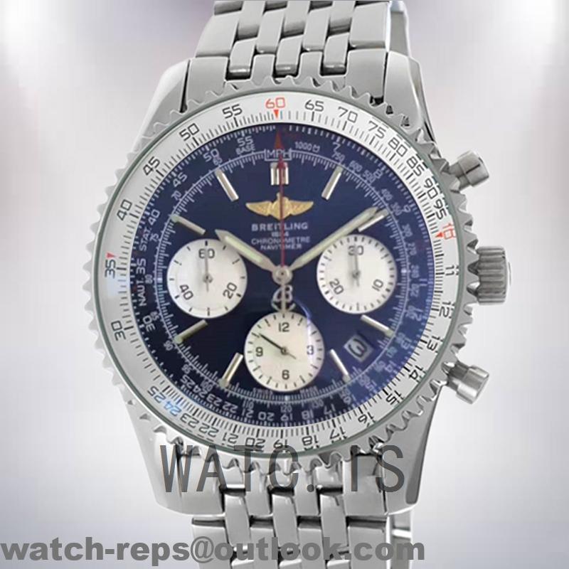 Breitling Transocean Chronograph Men’s 46mm AB0151-G Silver-tone Strap Watch 3