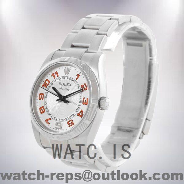 Rolex Air-king 114210SAO Men's 36mm Oyster Bracelet Silver Dial Watch - Image 3