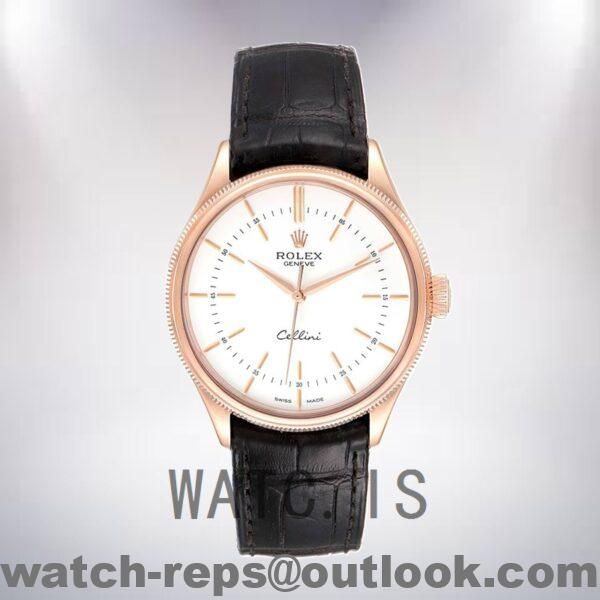 Rolex Cellini Men's 39mm m50505-0021 Leather Strap Watch - Image 2