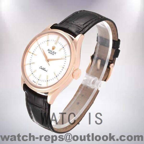 Rolex Cellini Men's 39mm m50505-0021 Leather Strap Watch - Image 3