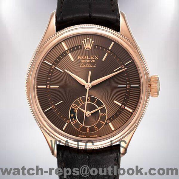 Rolex Cellini Men's m50525-0016 39mm Brown Dial Watch
