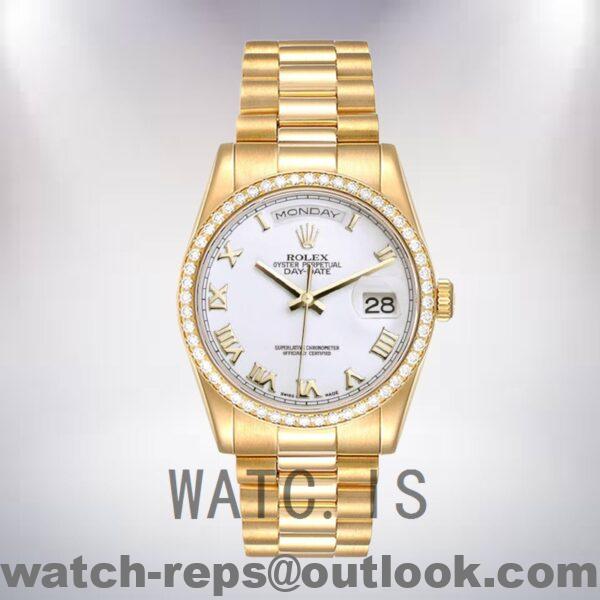 Rolex Day-Date Men's 36mm m118348-0150 Oyster Bracelet/President Bracelet Watch - Image 2