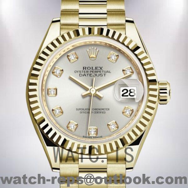 Rolex Datejust 28mm m279138rbr-0019 Ladies Automatic Silver Dial Watch