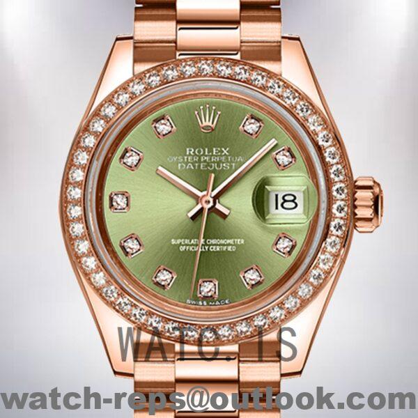 Rolex Datejust 28mm Ladies m279135rbr-0014 Rose Gold-tone Watch