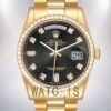 Rolex Day-Date 36mm m118348-0096 Men's Black Dial Watch
