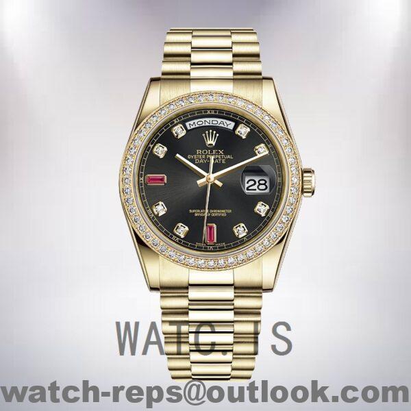 Rolex Day-Date 36mm m118348-0209 Men's Black Dial Automatic Watch - Image 2