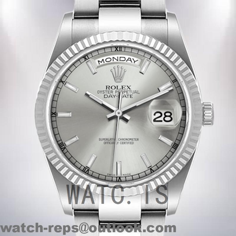 Rolex Day-Date 36mm Men’s 118239-83209 Silver-tone White Dial Watch 3