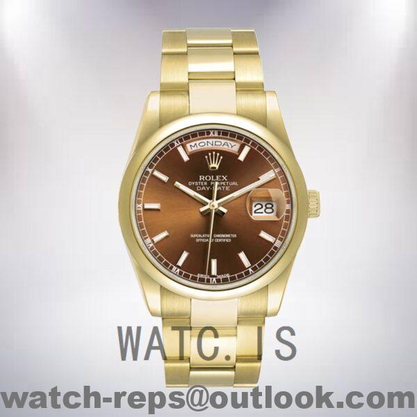 Rolex Day-Date 36mm m118208-0343 Men’s Brown Dial Watch 5