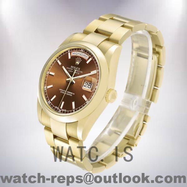 Rolex Day-Date 36mm m118208-0343 Men’s Brown Dial Watch 6