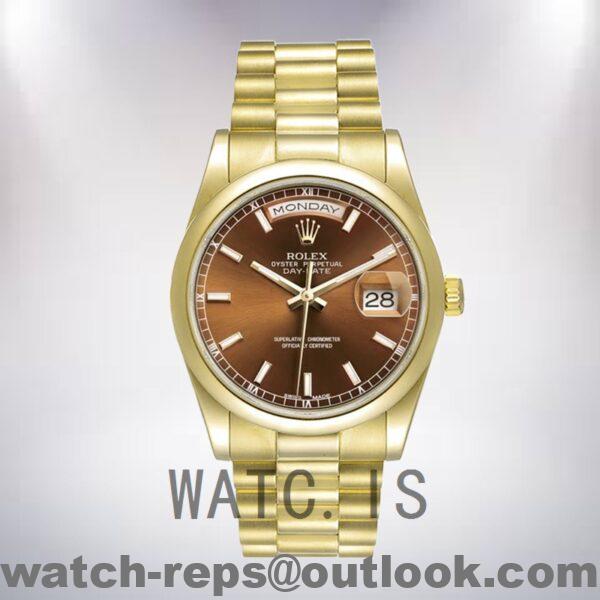 Rolex Day-Date 36mm m118208-0343 Men’s Brown Dial Watch 8