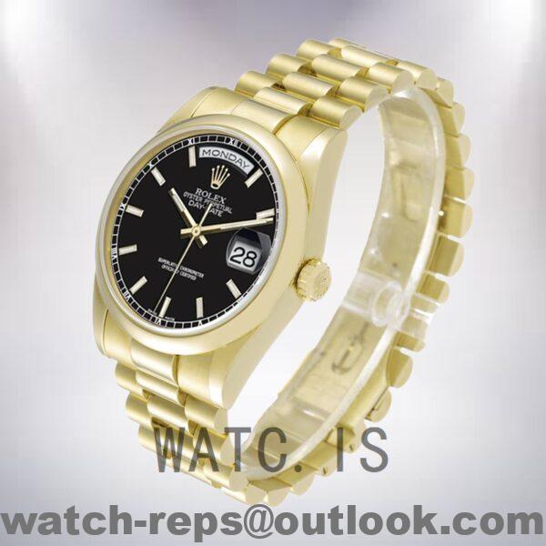 Rolex Day-Date Men's 36mm 118208 Black Dial Automatic Watch - Image 3
