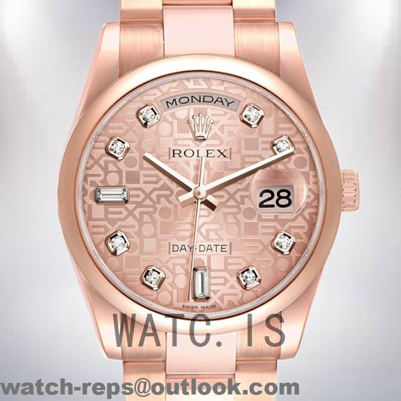 Rolex Day-Date 36mm Men’s 118205 Rose Gold Dial Watch 3