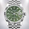 Rolex Datejust 41mm m126234-0047 Men's Jubilee Bracelet Green Palm Motif Dial Watch