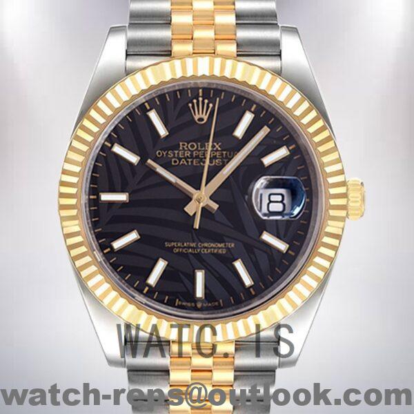 Rolex Datejust 126233 Men's 41mm Automatic Black Palm Motif Dial Watch