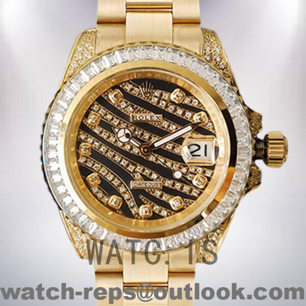 Rolex Datejust 116285 Men's 40mm Diamond Wave Dial Gold-tone Watch