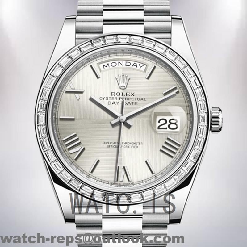 Rolex Day-Date m228396tbr-0022 40mm Men’s President Bracelet Silver-tone Watch 3