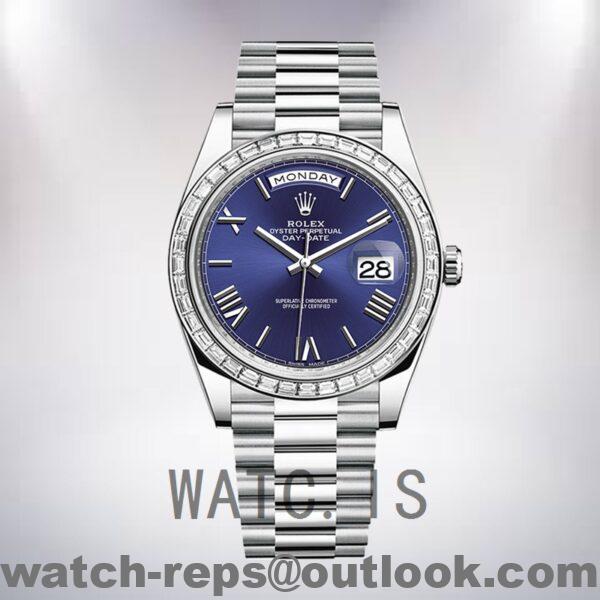 Rolex Day-Date 40mm m228396tbr-0026 Men's Navy Blue Dial President Bracelet Watch - Image 2