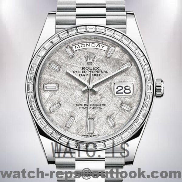 Rolex Day-Date Men’s 40mm m228396tbr-0027 Automatic Meteorite Dial Watch 4