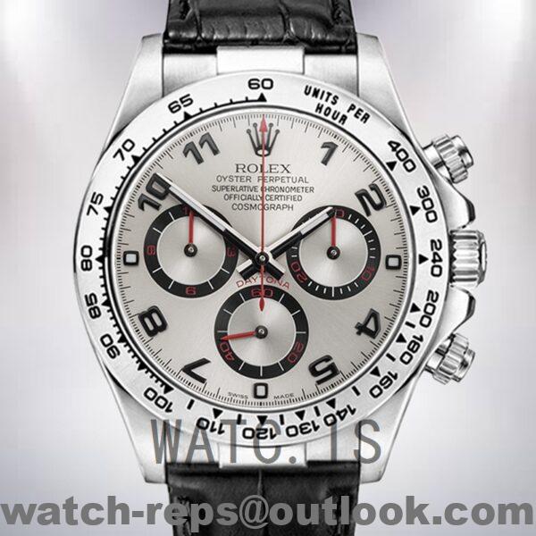 Rolex Daytona Men's 116519-0103 40mm Silver-tone Leather Strap Watch