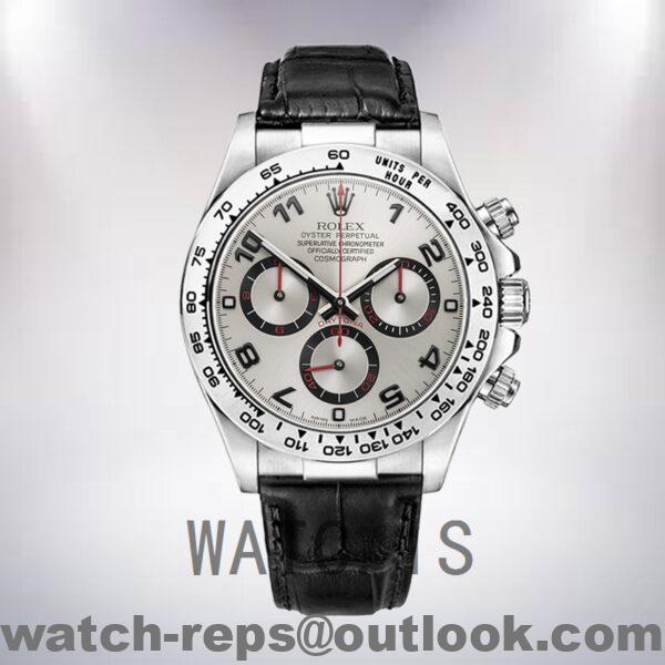 Rolex Daytona Men's 116519-0103 40mm Silver-tone Leather Strap Watch - Image 2