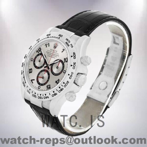 Rolex Daytona Men's 116519-0103 40mm Silver-tone Leather Strap Watch - Image 3