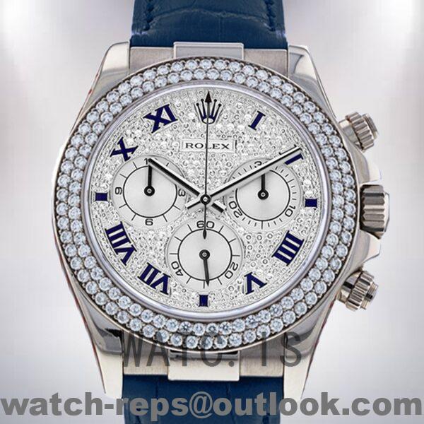 Rolex Daytona 40mm 116589 Men's Leather Strap Silver-tone Watch
