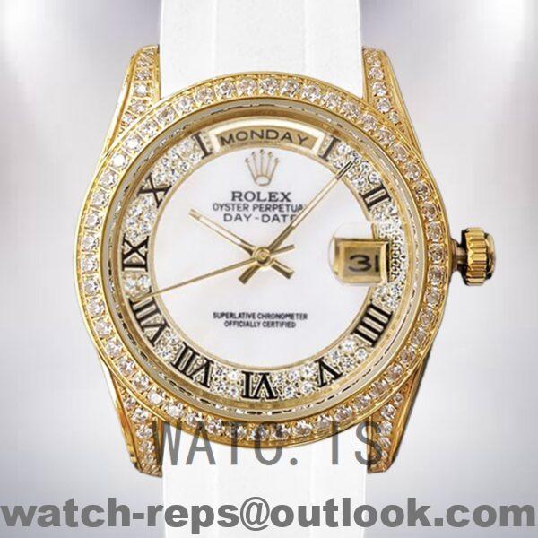 Rolex Day-Date Men's 40mm 118388 Gold-tone Rubber Band Watch