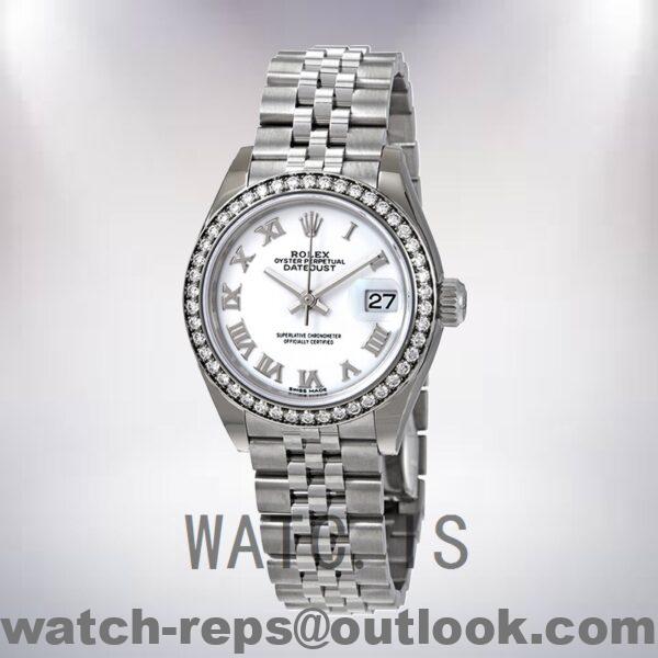 Rolex Datejust 28mm m279384rbr-0019 Ladies White Dial Watch - Image 2