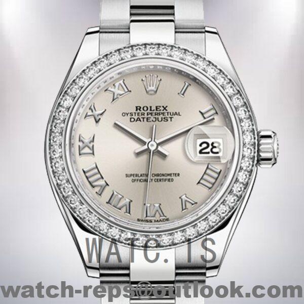 Rolex Datejust m279384rbr-0010 Ladies 28mm Silver-tone Watch