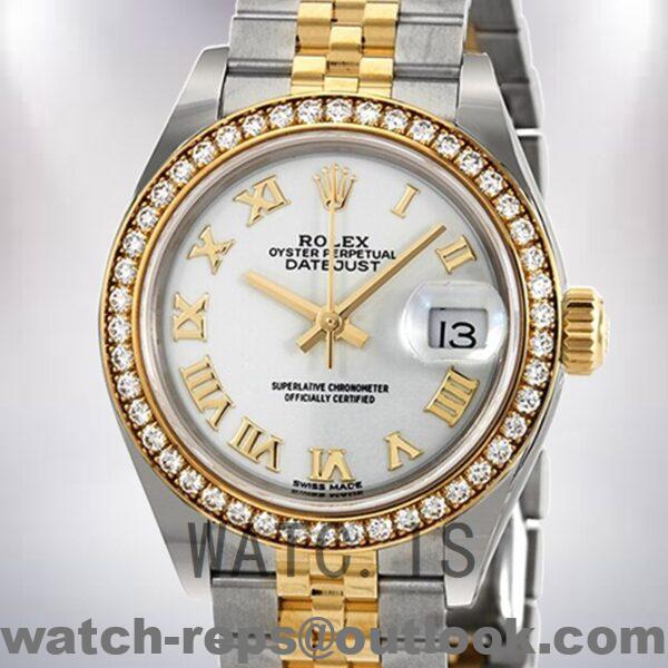 Rolex Datejust 28mm m279383rbr-0023 Ladies Jubilee Bracelet Watch