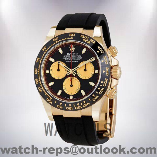 Rolex Daytona 40mm 116518BKCSR Men’s Gold-tone Rubber Band Watch 5