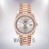 Rolex Day-Date Men's m228345rbr-0010 40mm Sundust Stripe Dial Rose Gold-tone Watch - Image 2