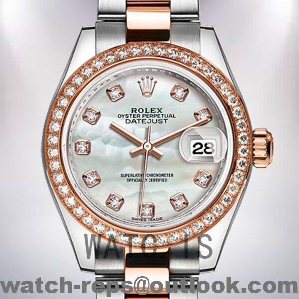 Rolex Datejust Ladies m279381rbr-0014 28mm Mother of Pearl Dial Oyster Bracelet Watch