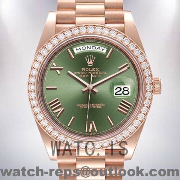 Rolex Day-Date m228345rbr-0011 Men's 40mm President Bracelet Rose Gold-tone Watch
