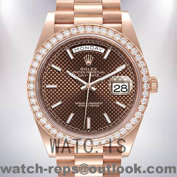Rolex Day-Date m228345rbr-0005 Men's 40mm President Bracelet Rose Gold-tone Watch